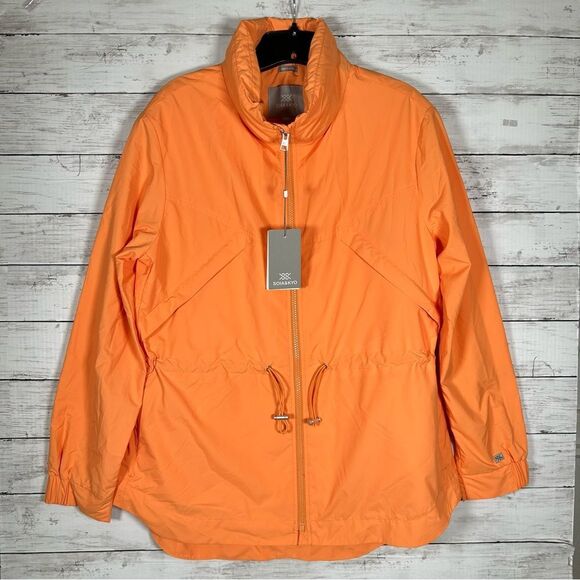 SOIA&KYO Neiman Marcus Raven Hooded Anorak Lined Rain Jacket M NWT $295 - Picture 5 of 13